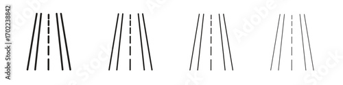 Road icon vector graphics. black style vector icons