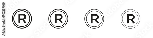 Registered icon vector graphics. black style vector icons