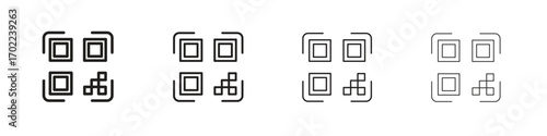 Qrcode icon vector graphics. black style vector icons