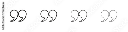 Quote right icon vector graphics. black style vector icons