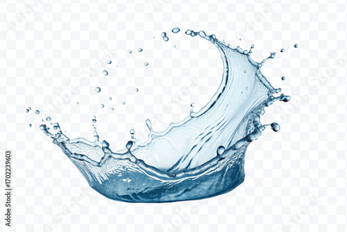 realistic 3d fresh water splash in wavy style isolated on transparent background
