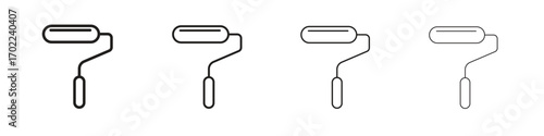 Paint roller icon vector graphics. black style vector icons