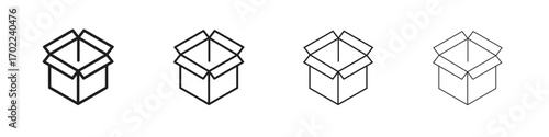 Open box icon vector graphics. black style vector icons