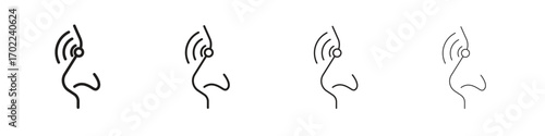 Nose pain icon vector graphics. black style vector icons