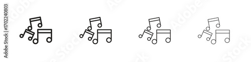Music icon vector graphics. black style vector icons