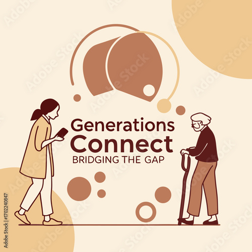 Generations Connect Bridging the Gap Illustration