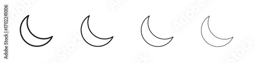 Moon icon vector graphics. black style vector icons