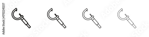 Micrometer icon vector graphics. black style vector icons