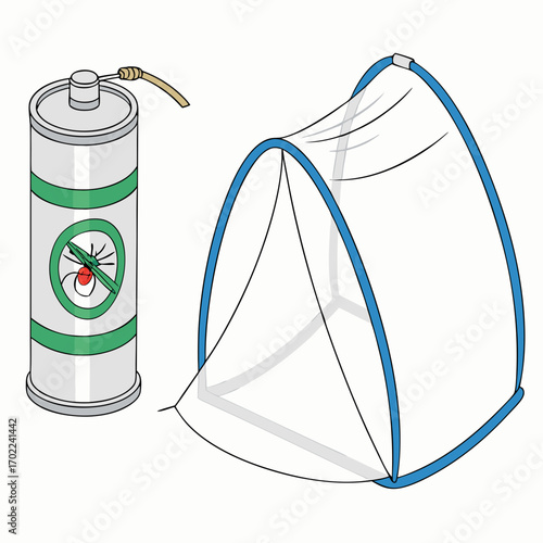Insect Repellent Spray and Pop Up Mosquito Net