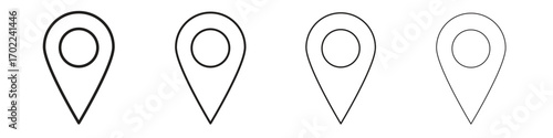 Map marker icon vector graphics. black style vector icons