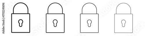 Lock icon vector graphics. black style vector icons