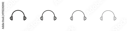 Headset icon vector graphics. black style vector icons