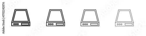 Hard Disk icon vector graphics. black style vector icons