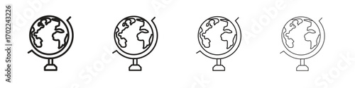 Globe icon vector graphics. black style vector icons