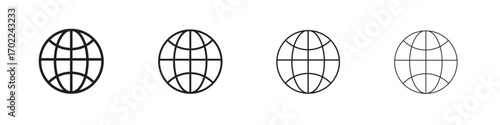 Globe icon vector graphics. black style vector icons
