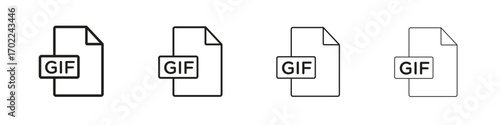 Gif icon vector graphics. black style vector icons