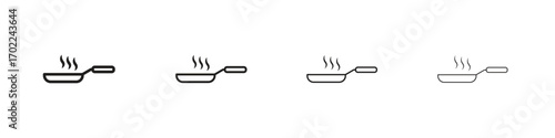 Frying pan icon vector graphics. black style vector icons