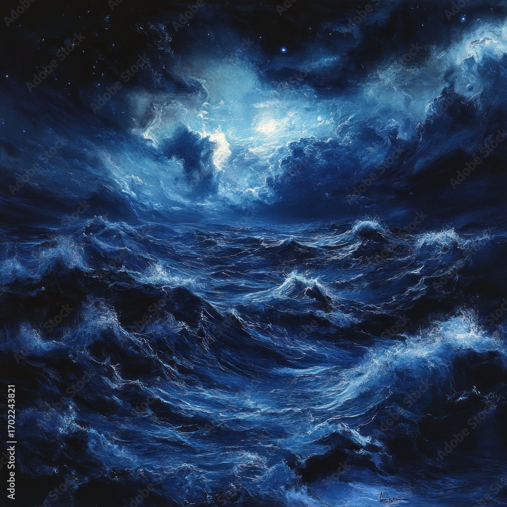 Fototapeta premium Stormy Night at Sea