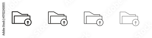 Folder upload icon vector graphics. black style vector icons