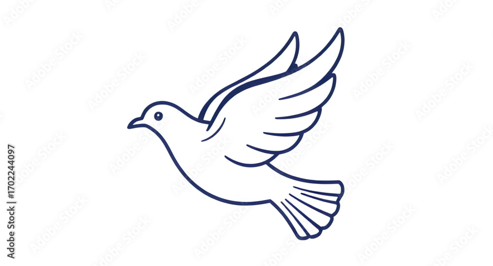 Obraz premium peace bird icon, harmony symbol dove, dove clipart, peaceful bird vector, religious dove illustration, dove artwork, love dove vector, holy spirit dove, faith dove drawing, hope dove vector, dove silh