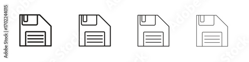 Floppy disk icon vector graphics. black style vector icons