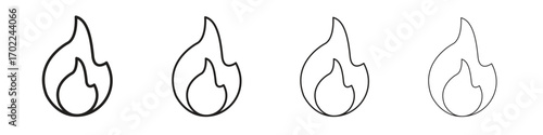 Flame icon vector graphics. black style vector icons