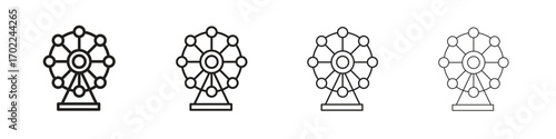 Ferris wheel icon vector graphics. black style vector icons
