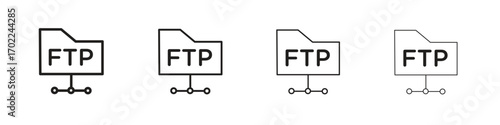 FTP icon vector graphics. black style vector icons