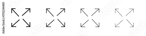 Expand arrows icon vector graphics. black style vector icons