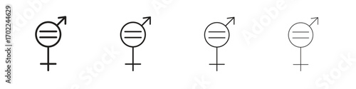 Equality icon vector graphics. black style vector icons