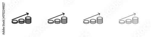 Earning icon vector graphics. black style vector icons