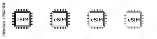 ESIM icon vector graphics. black style vector icons