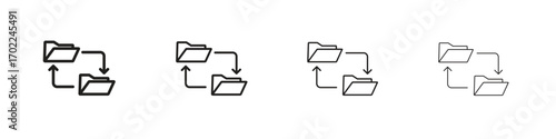 Data transfer icon vector graphics. black style vector icons