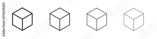 Cube icon vector graphics. black style vector icons