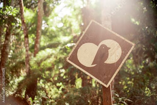 Placa de local de observação de pássaros