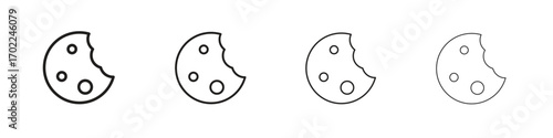 Cookie icon vector graphics. black style vector icons