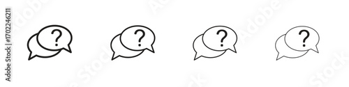 Comment question icon vector graphics. black style vector icons