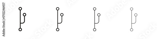 Code branch icon vector graphics. black style vector icons