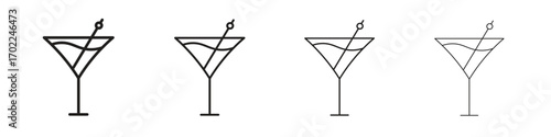 Cocktail icon vector graphics. black style vector icons