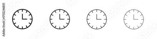 Clock icon vector graphics. black style vector icons
