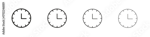 Clock icon vector graphics. black style vector icons