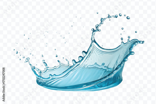 realistic 3d fresh water splash in wavy style isolated on transparent background
