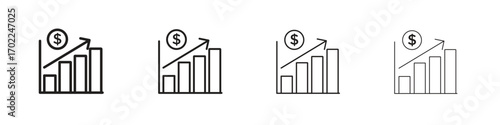 Chat arrow grow icon vector graphics. black style vector icons
