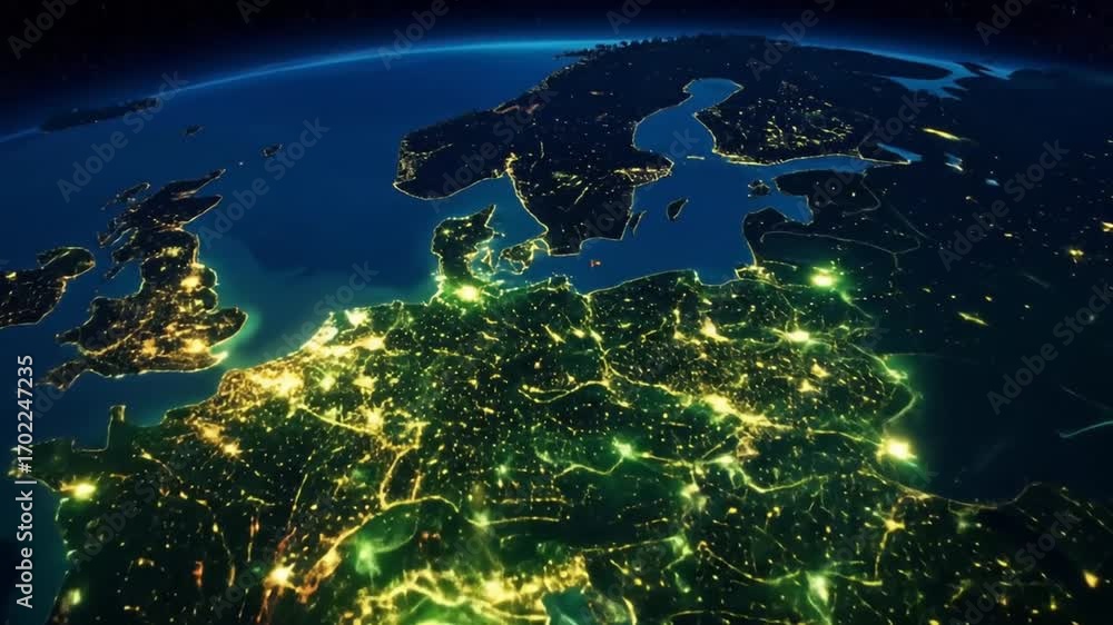 European Night Lights from Space: A Stunning View of Cities