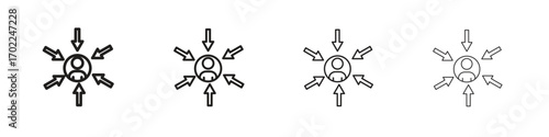 Centric consumer icon vector graphics. black style vector icons