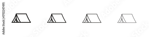 Camping icon vector graphics. black style vector icons