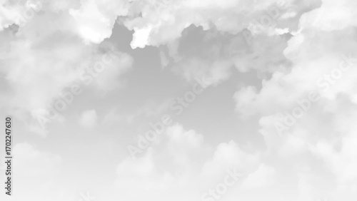 Horizontal background of a gray and stormy sky. Vector illustration.
