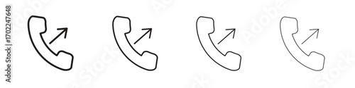 Call outgoing icon vector graphics. black style vector icons