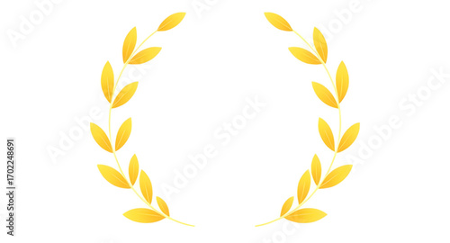 gold laurel wreath vector, golden laurel wreath icon, laurel wreath gold vector, victory wreath vector, award laurel icon, success wreath symbol, champion laurel icon, achievement wreath vector, class