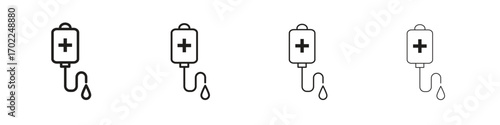 Blood transfusion icon vector graphics. black style vector icons